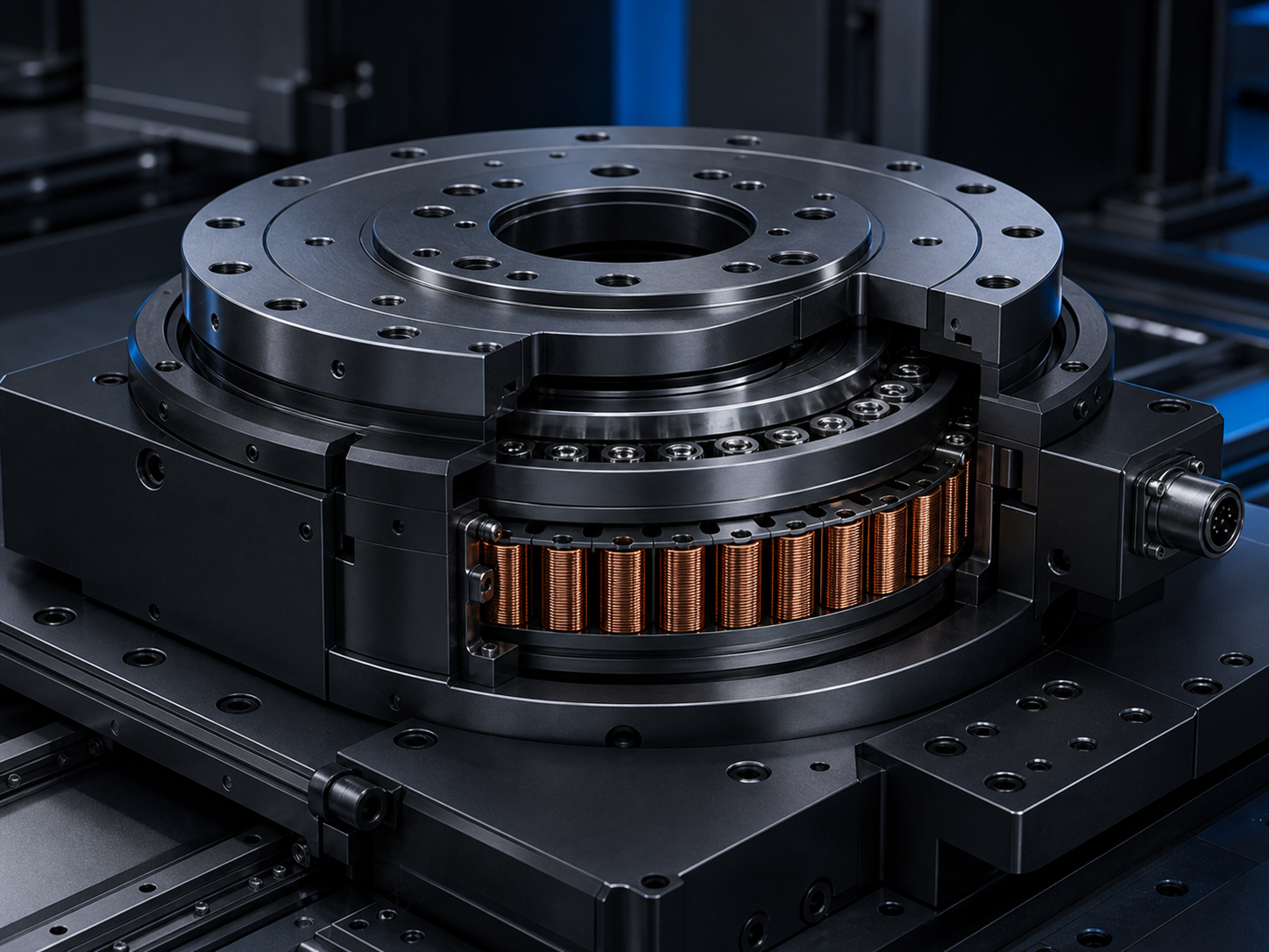 Frameless torque motor for industrial automation